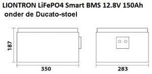 Liontron Smart Lithium accu 150Ah onderstoel